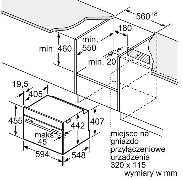 02-6 PIEKARNIK DO ZABUDOWY KOMPAKTOWY STALOWY CBG635BS3