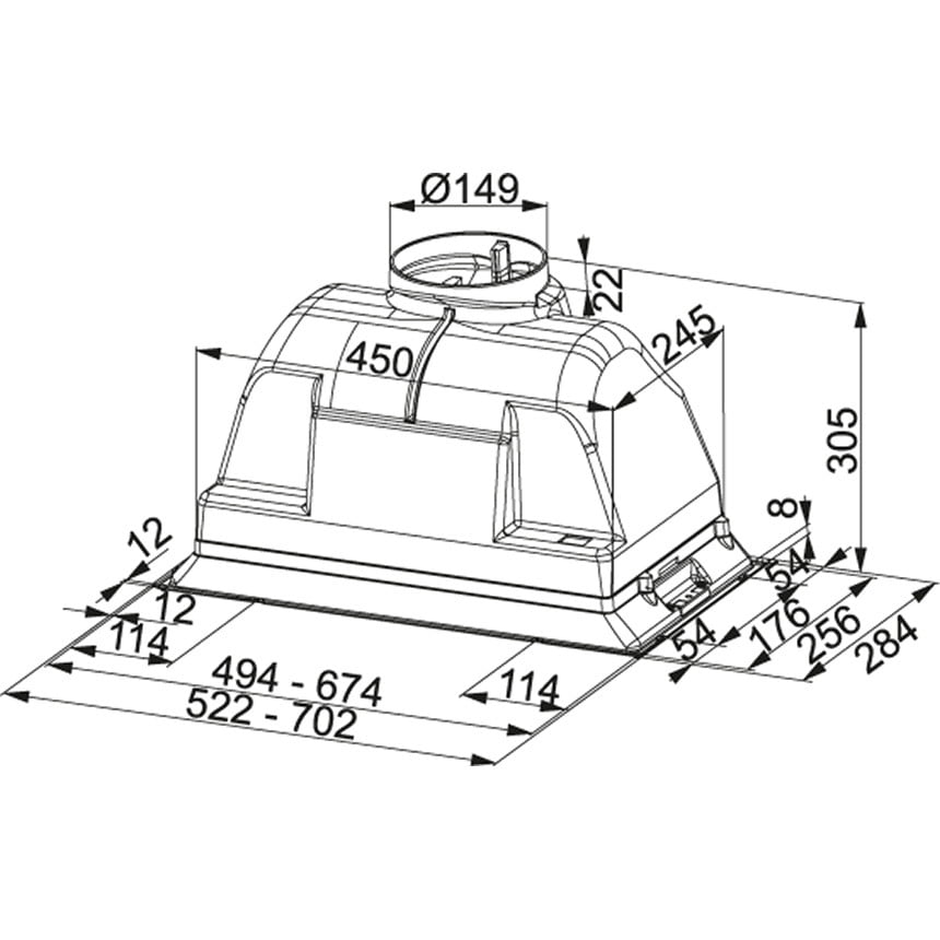 TE001_110.0046.148-nd860w OKAP DO WBUDOWANIA W SZAFKĘ BOX FBI 702-H XS