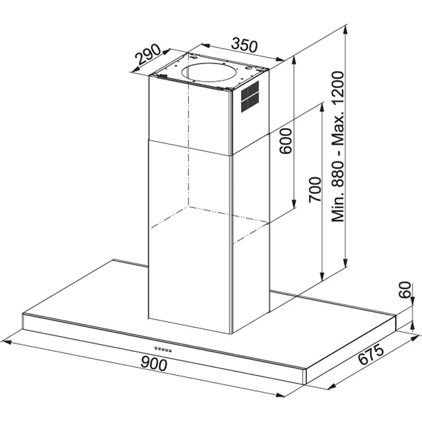 TE001_110.0152.542-nd860w OKAP ŚCIENNY FORMAT FDF 9156 I XS LED