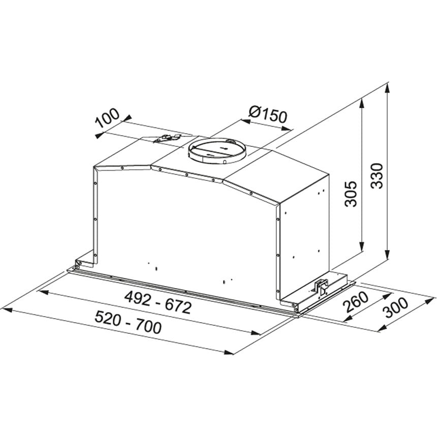 TE001_110.0442.944-nd860w OKAP DO WBUDOWANIA W SZAFKĘ BOX PLUS FBI 537 XS/BK