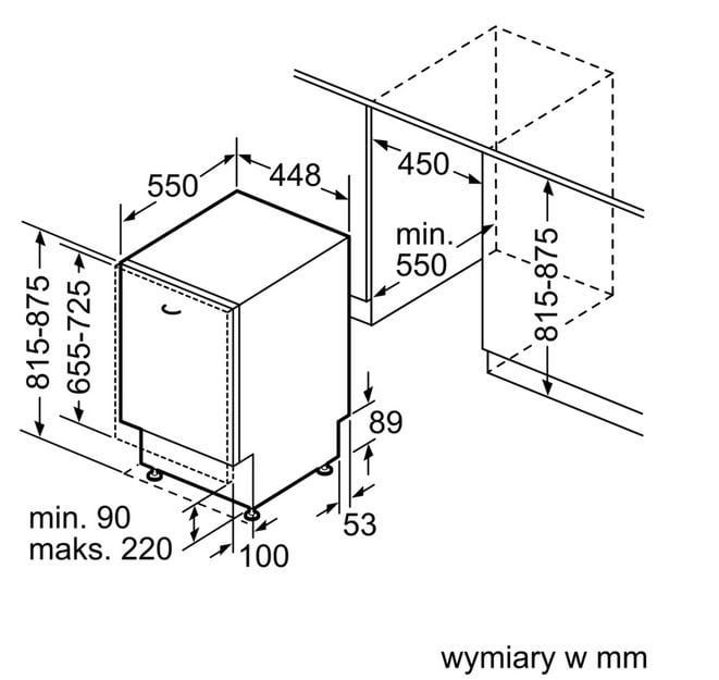 02-20 ZMYWARKA DO ZABUDOWY 45CM SPV46MX01E