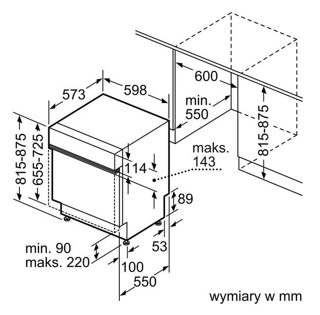 02-6 ZMYWARKA DO ZABUDOWY 60CM SMI46LS00E STAL NIERDZEWNA