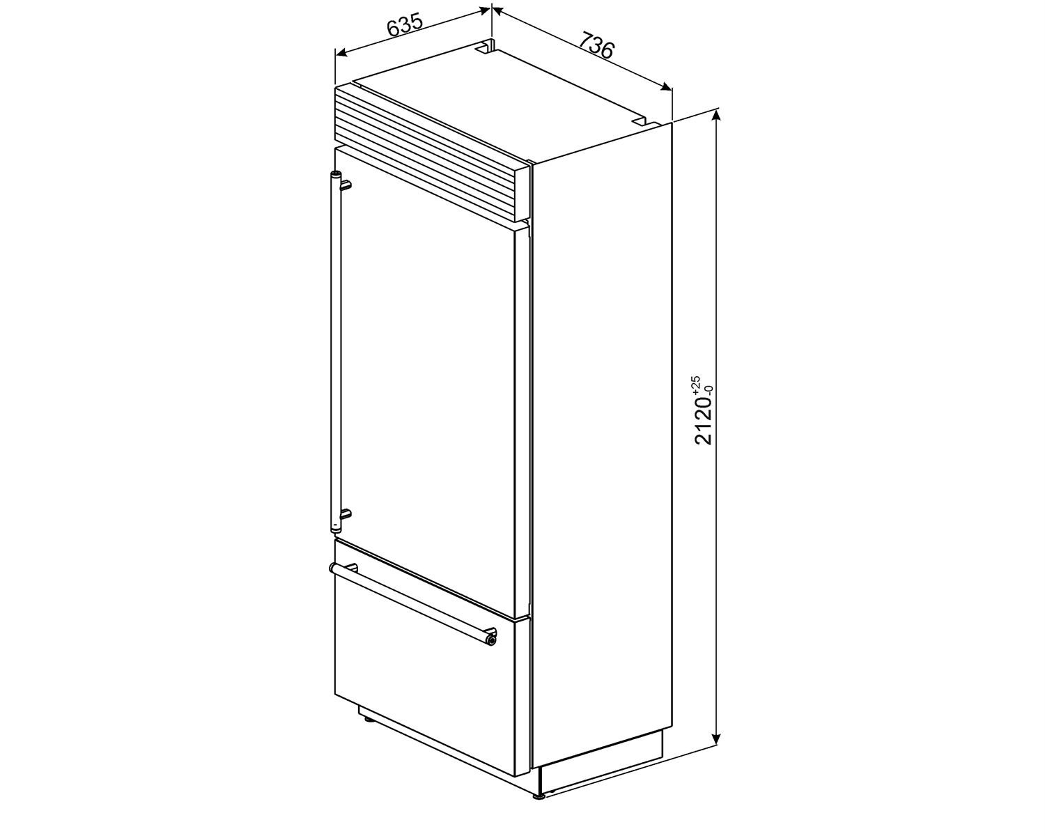 RF376RSIX LODÓWKA WOLNOSTOJĄCA SMEG RF376RSIX