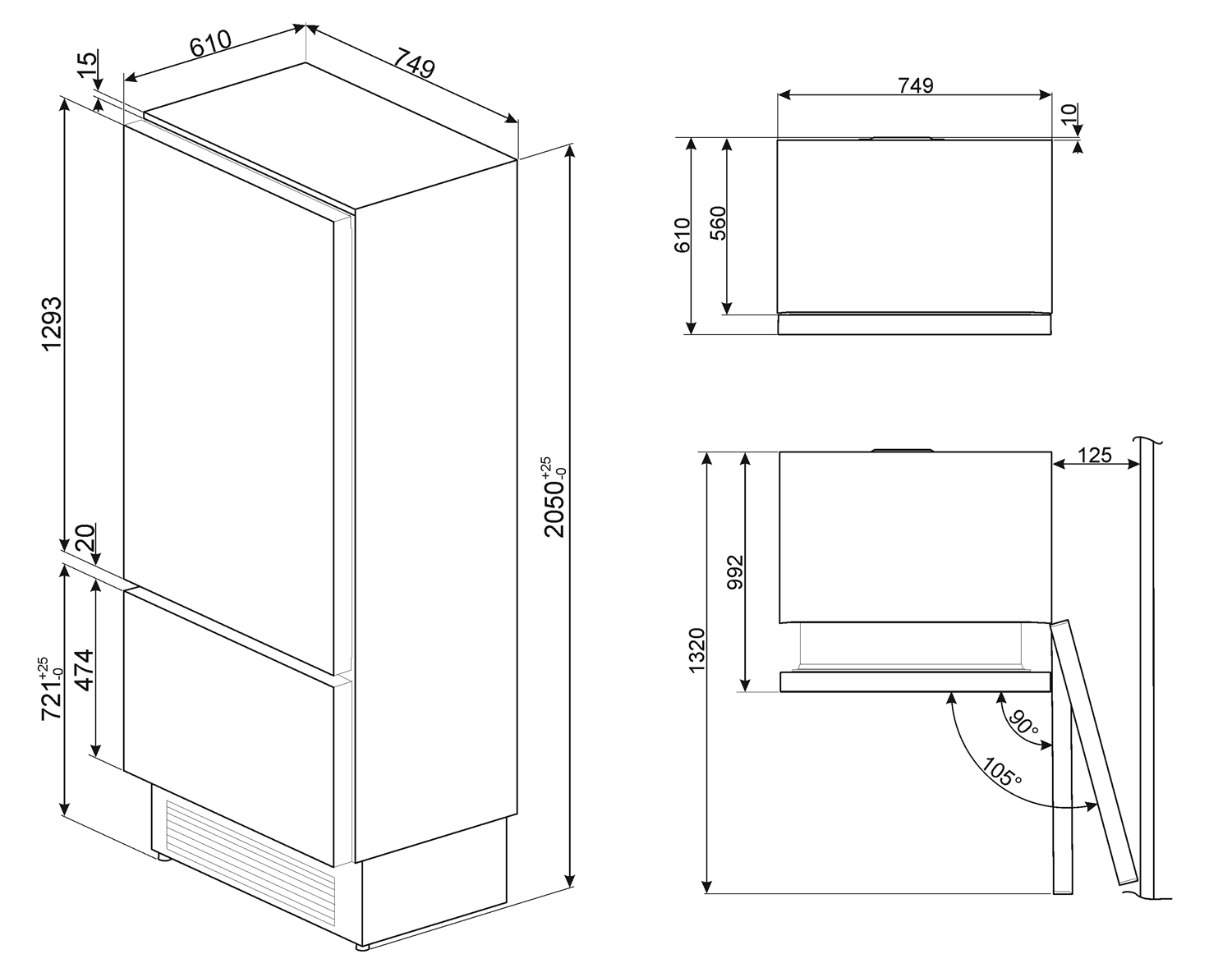 RI76RSI LODÓWKA DO ZABUDOWY SMEG RI76RSI