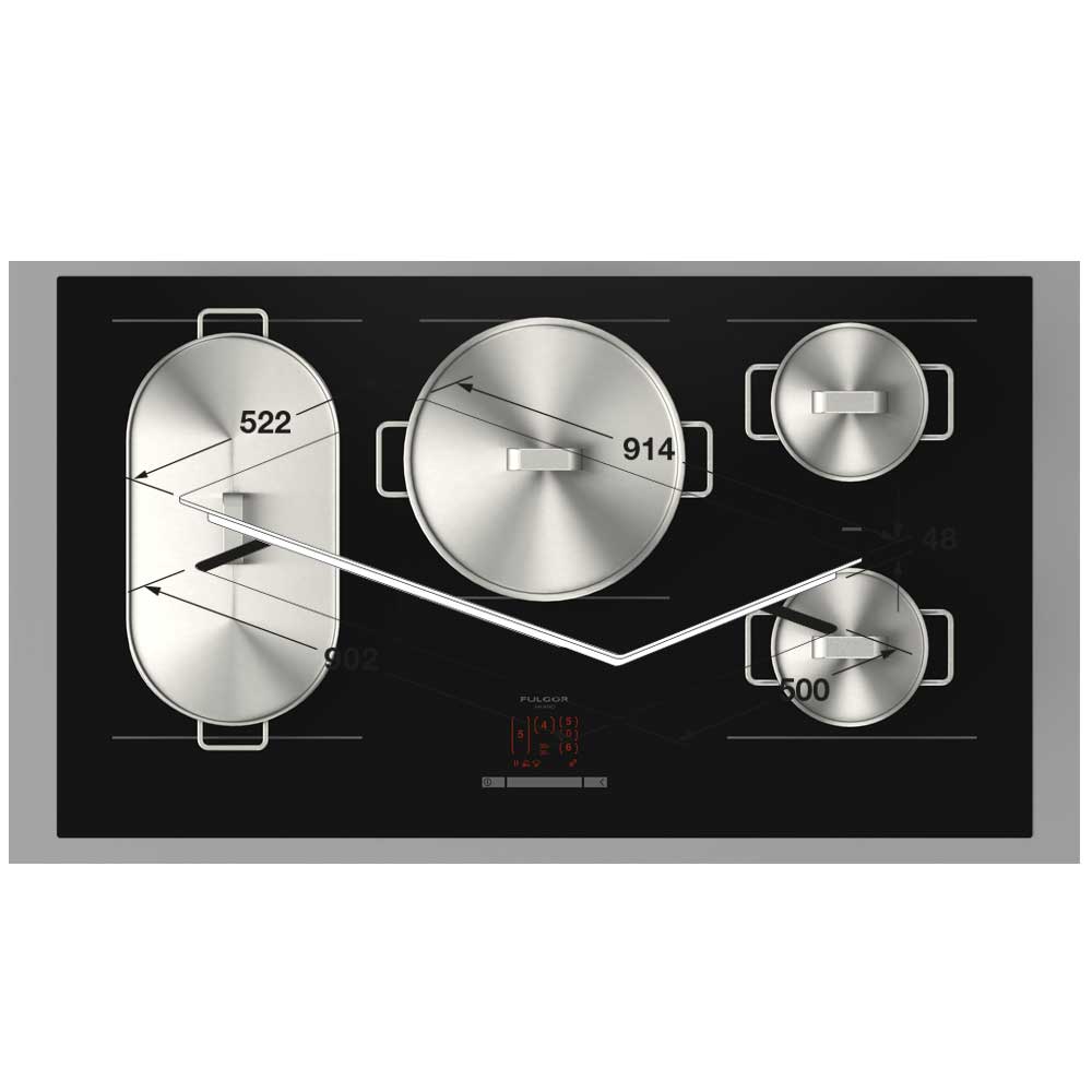 FCLH-9008-ID-WT-widok Płyta kuchenna FCLH 9008 ID WT BK Cluster Concept