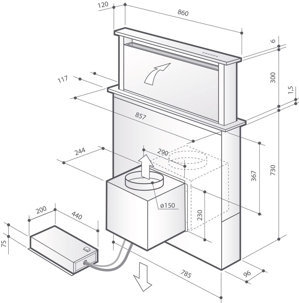 dedietrich-DHD7961B-rys-tech Okap Downdraft 86cm DHD7961B De Dietrich