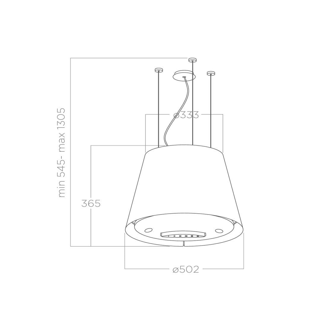 easy-ux_51 Okap wyspowy PRF0119940A EASY UX 50cm biały
