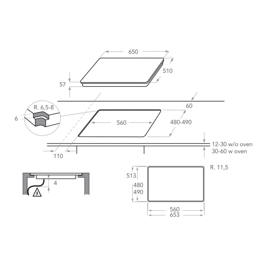Kitchenaid-Plyta-Indukcyjna-Do-Montazu-Na-Rowni-z-Blatem-51x65-Khiaf-86500-schemat Płyta Indukcyjna Do Montażu Na Równi Z Blatem 51x65 KHIAF 86500
