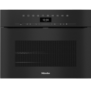 Piekarnik do zabudowy kompaktowy bezuchwytowy z pyrolizą H 7440 BPX ObsidianBlack Miele