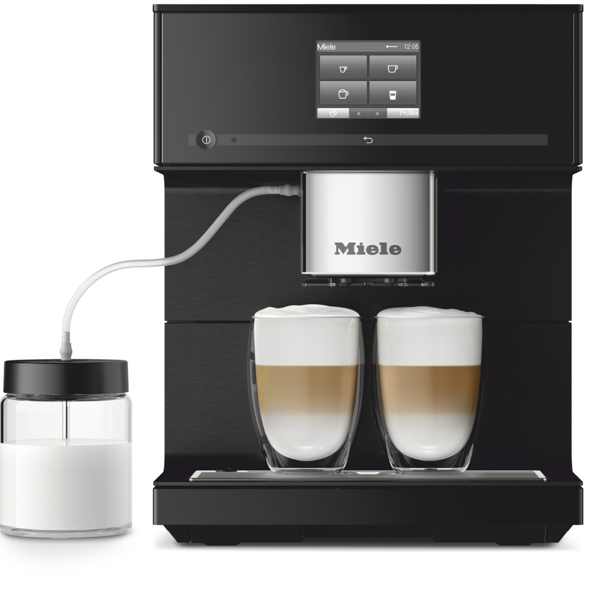 c01-1 Wolnostojący ekspres do kawy CoffeeSelect i AutoDescale CM 7750 ObsidianBlack Miele