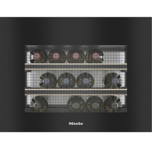 Chłodziarka na wino do zabudowy z FlexiFrame Plus i Push2open KWT 7112 iG Obsidianblack Miele