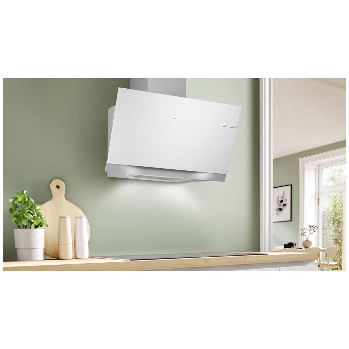 okap-nascienny-bosch-dwk91lt20-90-cm-serie-8-biale-szklo-1 Okap naścienny Bosch DWK91LT20 90 cm Serie 8 Białe szkło