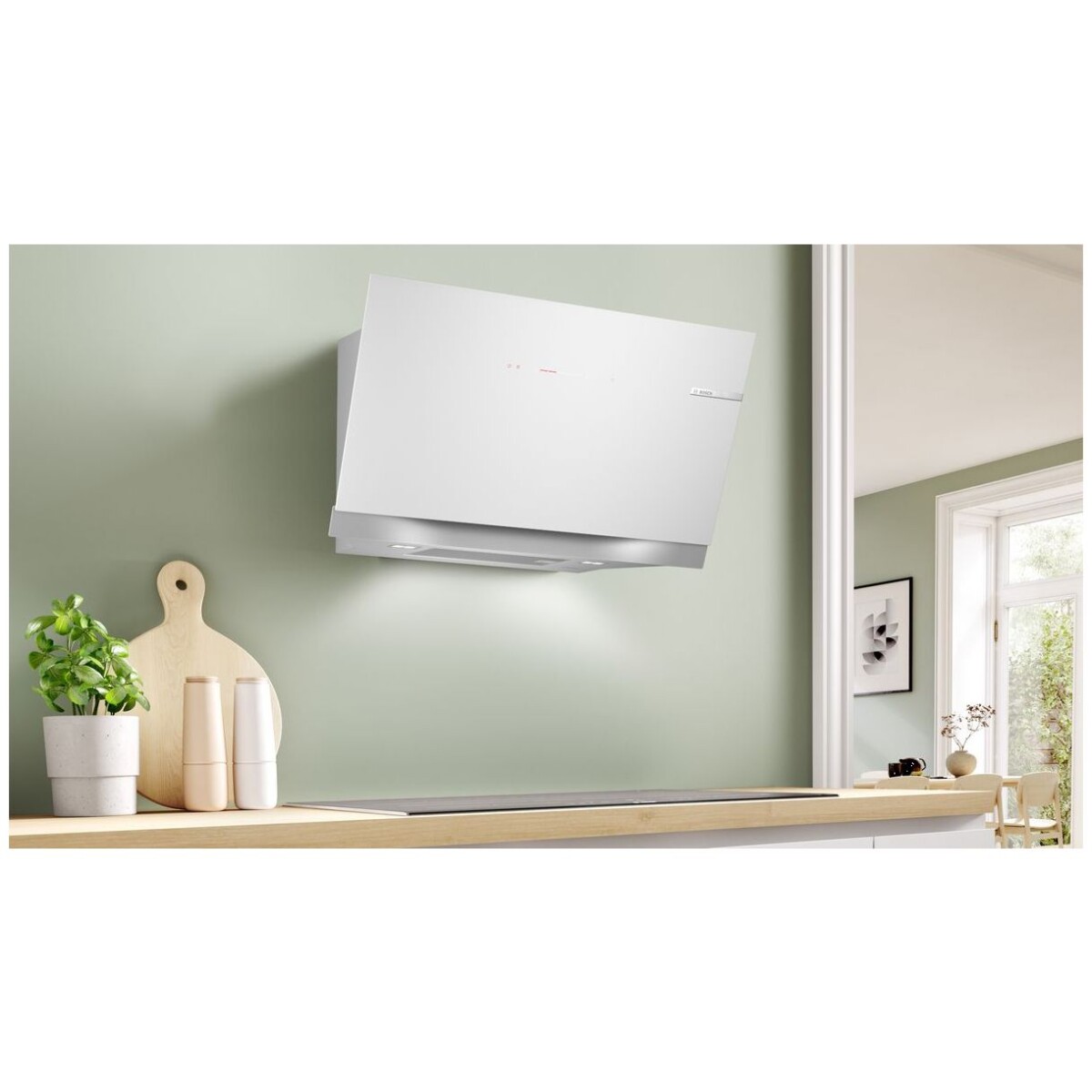 okap-nascienny-bosch-dwk91lt20-90-cm-serie-8-biale-szklo-2 Okap naścienny Bosch DWK91LT20 90 cm Serie 8 Białe szkło