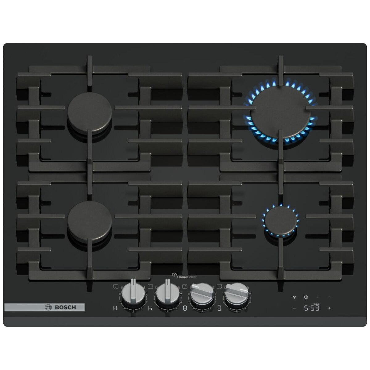 bosch-serie-8-plyta-gazowa-60-cm-szklo-hartowane-czarny-prp6a6h40-01 Płyta gazowa Bosch PRP6A6H40 Serie 8 (60 cm, szkło hartowane, czarna)